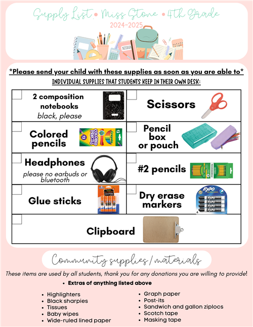 supply list